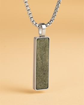 Preview: Halskette aus Edelstahl mit einem grünen Obsidianstein - Galli Silver Green